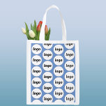 Sac Réutilisable Logo Motif Marque d'entreprise Promotionnel Bleu<br><div class="desc">Un design motif de logo simple pour favoriser la fidélité à la marque et promouvoir votre petite entreprise. Remplacez le logo par le vôtre et modifiez la couleur arrière - plan dans l'outil de conception pour customiser. Idéal pour votre personnel et vos employés, à utiliser dans votre entreprise et à...</div>