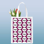Sac Réutilisable Logo simple Motif Marque commerciale Magenta Pink<br><div class="desc">Un design motif de logo simple pour favoriser la fidélité à la marque et promouvoir votre petite entreprise. Remplacez le logo par le vôtre et modifiez la couleur arrière - plan dans l'outil de conception pour customiser. Idéal pour votre personnel et vos employés, à utiliser dans votre entreprise et à...</div>