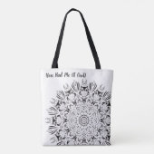 Sac réutilisable mandala de hibou noir et blanc (Dos)