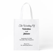 Minimalist Typography Style Wedding Reusable Bag