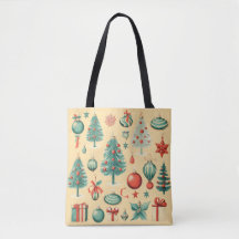 Sac réutilisable Noël Rétro