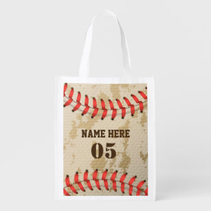 Sac Réutilisable Numéro de base-ball Vintage personnalisé Rétro
