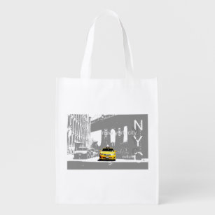 Sac Réutilisable Nyc New York City Taxi jaune Brooklyn
