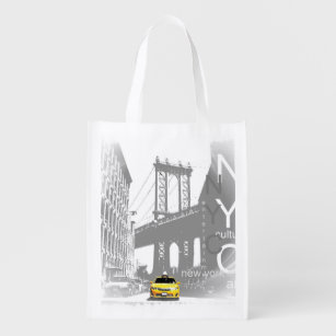 Sac Réutilisable Nyc Yellow Taxi New York City Brooklyn Bridge