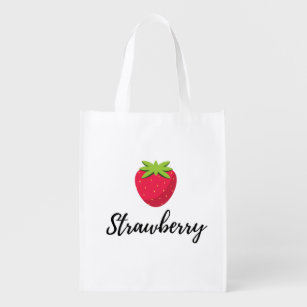 Sac Réutilisable sac d'épicerie aux fraises
