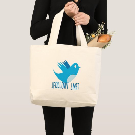 Sac réutilisable Twitter Suivez-moi (Devant (produit))