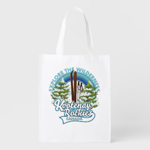 Sac Réutilisable Whistler Canada, explorez la nature sauvage, logo 