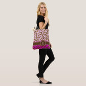 Sac rose brun de poster de animal de monogramme (Sur le modèle)