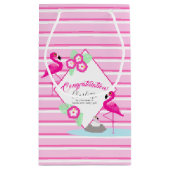 Sac rose de cadeau de baby shower de rayure de (Dos)