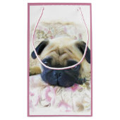 Sac rose de cadeau de chien de carlin (Dos)