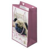 Sac rose de cadeau de chien de carlin (Devant Angle)