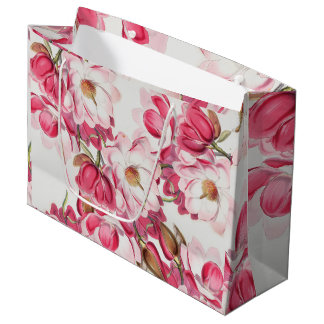 Sac rose de cadeau de magnolia