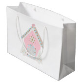 Sac rose de cadeau de maison de pain d'épice (Dos Angle)