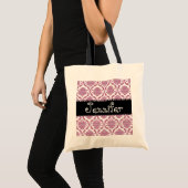 Sac ROSE de damassé de faveur de mariage pour la (Devant (produit))
