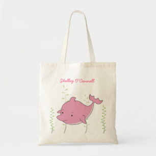Sac rose de toile de bibliothèque de livre d'éco