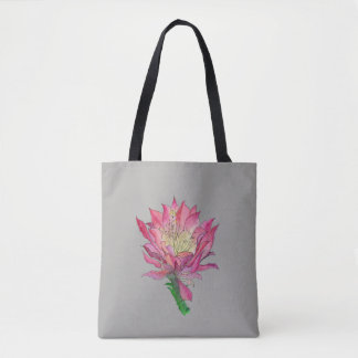 Sac rose d'impression de fleur de cactus