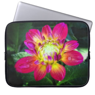 Sac rose d'ordinateur portable de dahlia
