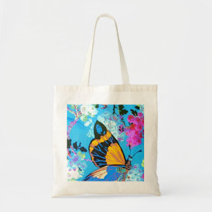 Sac rose et bleu de budget de papillon