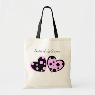 Sac rose et noir de coeurs