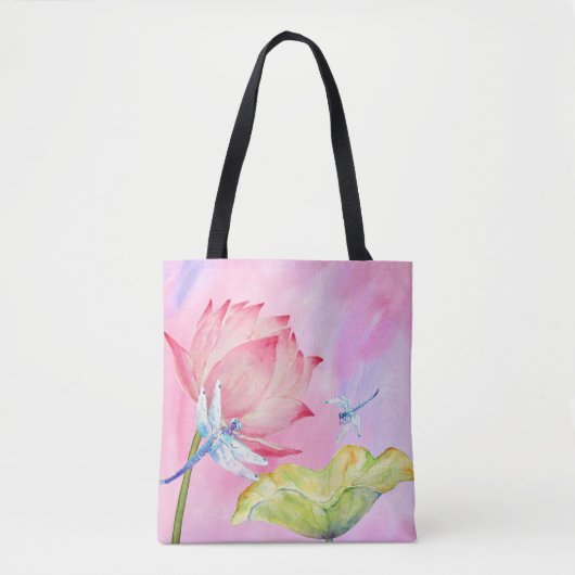 sac rose mou d'été d'aquarelle de libellules de (Devant)