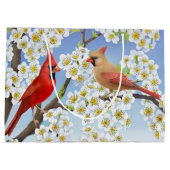 Sac rouge cardinal du nord de cadeau d'oiseaux (Dos)