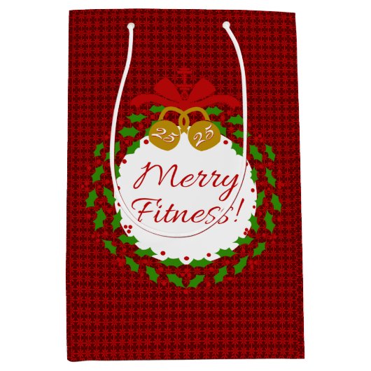 Sac rouge de cadeau de joyeuse guirlande de forme (Devant)