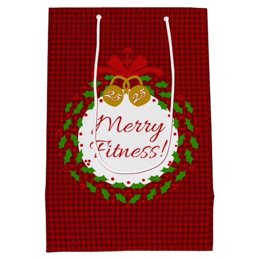 Sac rouge de cadeau de joyeuse guirlande de forme (Dos)