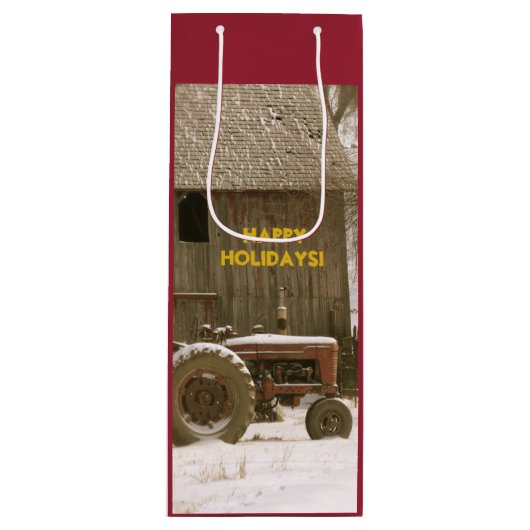 Sac rouge de cadeau de vin ou de cadeau de (Devant)