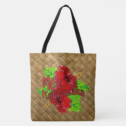 Sac rouge de Noël de Mele Kalikimaka de ketmie de (Devant)