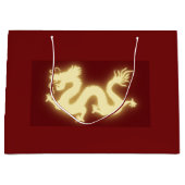 Sac rouge foncé rougeoyant de cadeau de dragon (Devant)