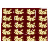 Sac rouge foncé rougeoyant de cadeau de dragon (Dos)