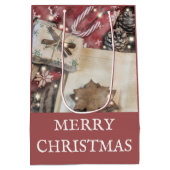 Sac Rustique Noël Moyen Sac Cadeau (Dos)