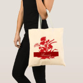 Sac souvenir réutilisable de fleur rouge Hawaii (Devant (produit))