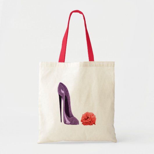 Sac stylet de chaussure de rose rouge et de lilas (Devant)