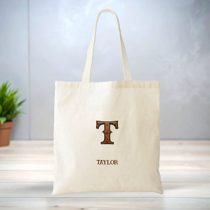 Sac T Monogramme en Cuir Western Travaillé