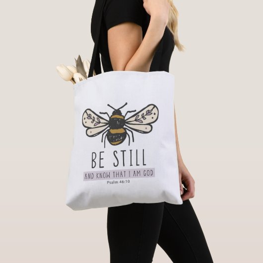 sac tote abeille bourdonneuse d'écriture (De près)