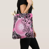 Sac Tote Fleur de Vie Léopard Rose (De près)