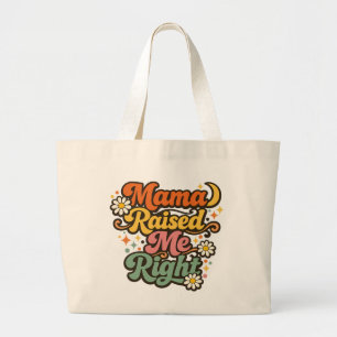 Sac Tote Rétro 'Mama Raised Me Right' – Groovy Mom