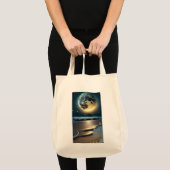 Sac Tote Vagues de Plage au Clair de Lune Céleste (Devant (produit))