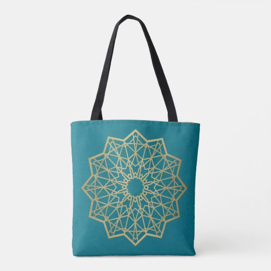 Sac Totem Géométrie Sacrée Turquoise (Dos)