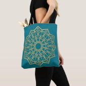 Sac Totem Géométrie Sacrée Turquoise (De près)
