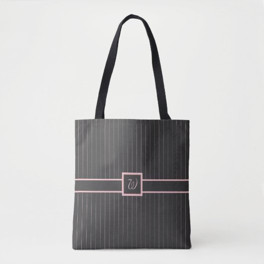 Sac tout-en-dessus-impression noir avec rayures ro (Devant)