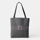 Sac tout-en-dessus-impression noir avec rayures ro (Dos)