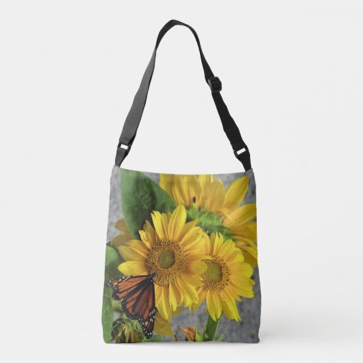 Sac transversal tournesol et papillon monarque (Dos)