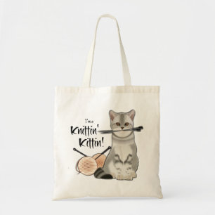 Sac Tricot chat coton fourre-tout avec poignées pê