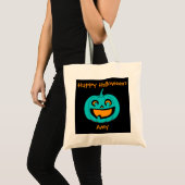 Sac turquoise de festin de Halloween de citrouille (Devant (produit))