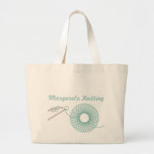 Sac turquoise foncé tricot nommé (Devant)