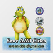 SAC Turtle Logo Window Cling Raamsticker (Vel)