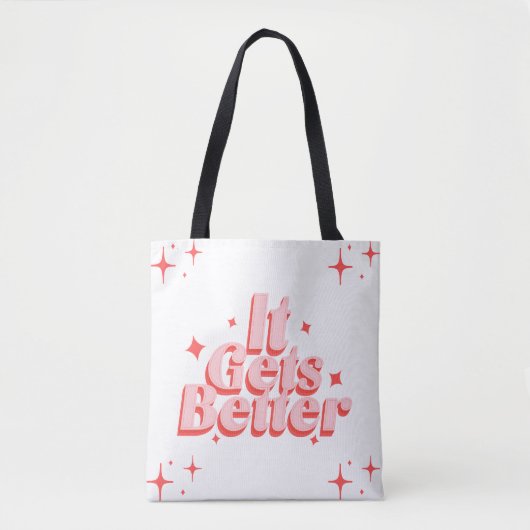 Sac typographique à paillettes rétro (Devant)