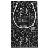 Sac typographique de cadeau de Noël de tableau (Dos)